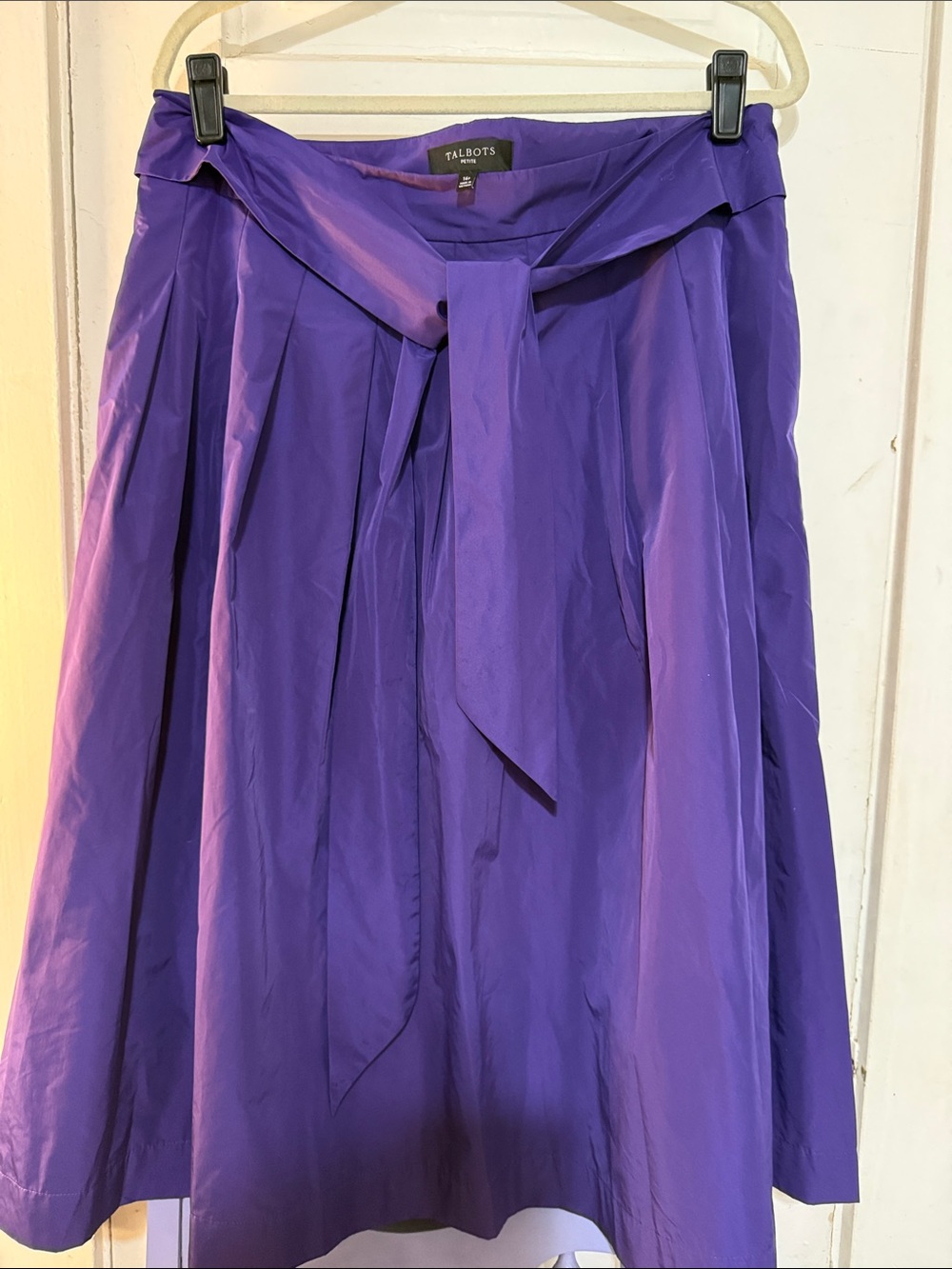 Talbots Purple Midi Skirt with Waist Tie